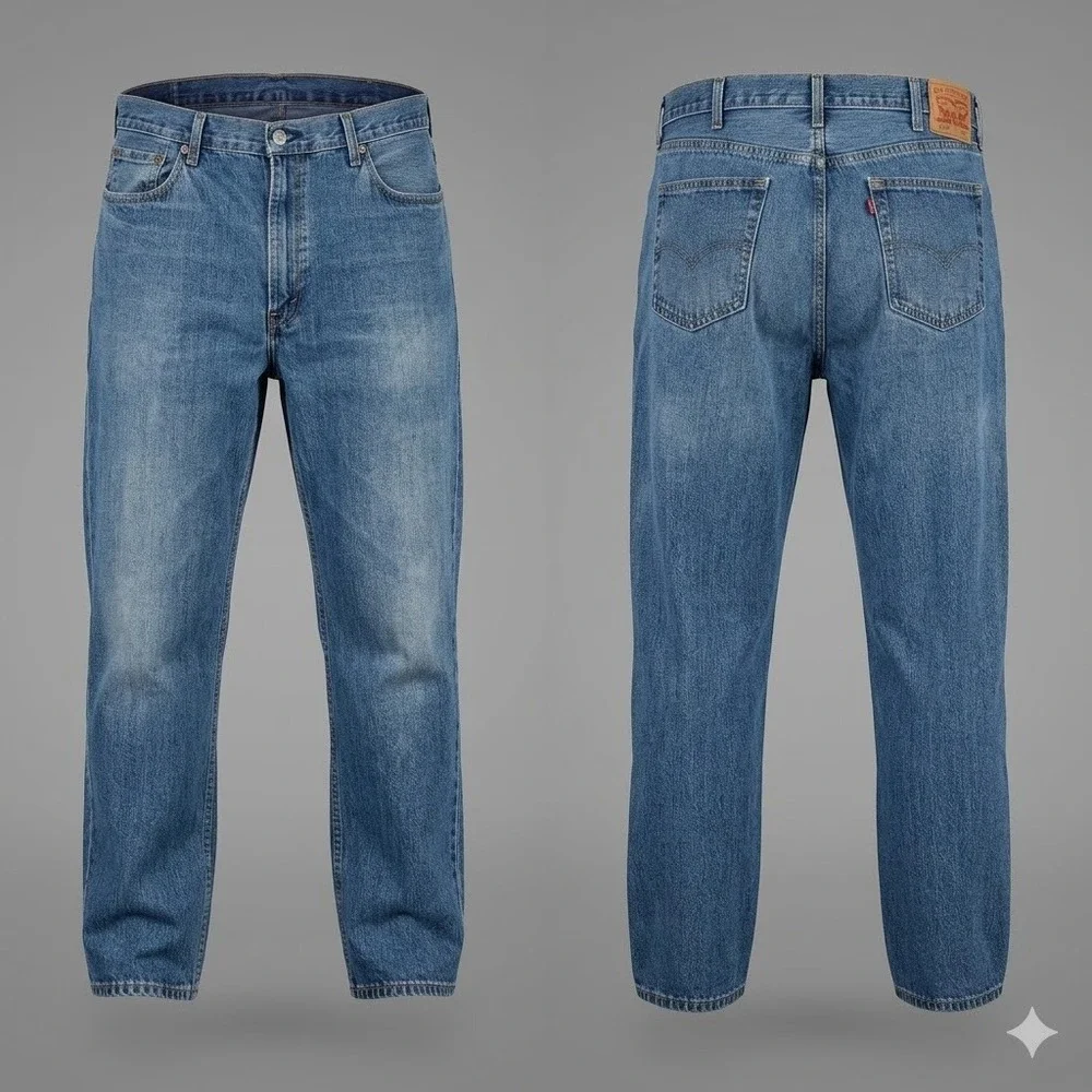 Levi's Mens Jeans 550 Relaxed Fit 40x30‎ Blue Denim Tapered Leg 00550-4886 Good